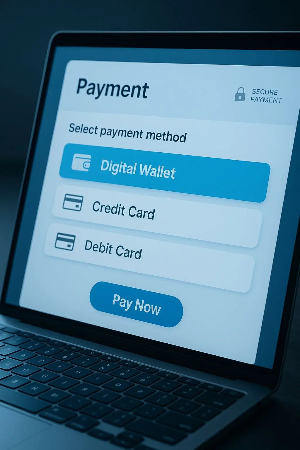 Ecrã de pagamento online com opção de carteira digital em destaque