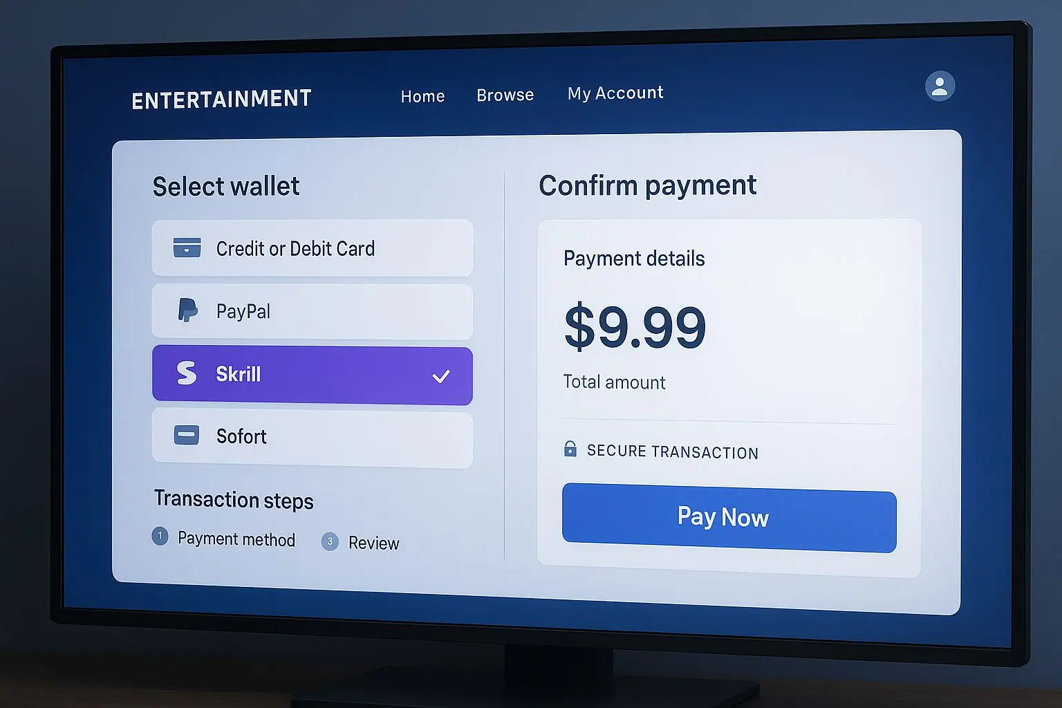 Depósito com Skrill passo a passo Fluxo de depósito com carteira digital e opção Skrill