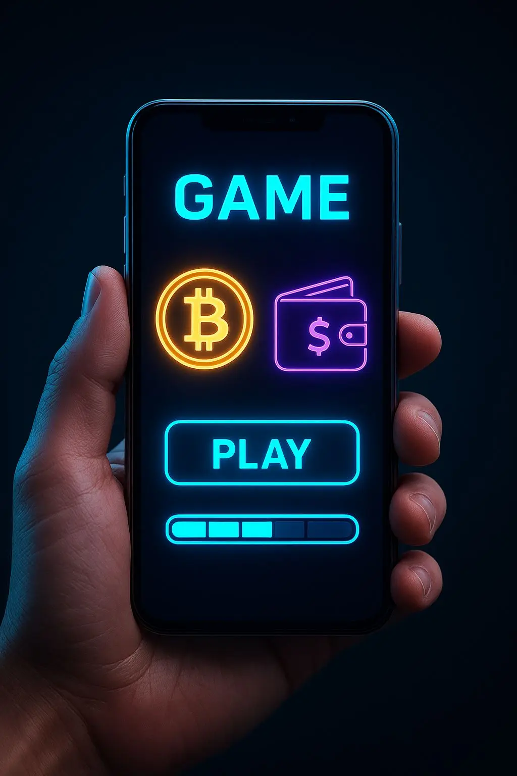 Utilizador em smartphone com Bitcoin e Skrill no ecrã