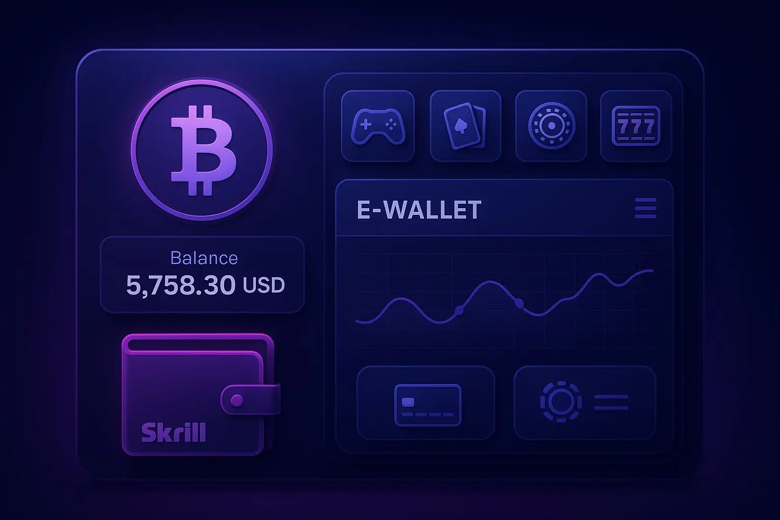 Carteiras digitais com Bitcoin e Skrill em ambiente online