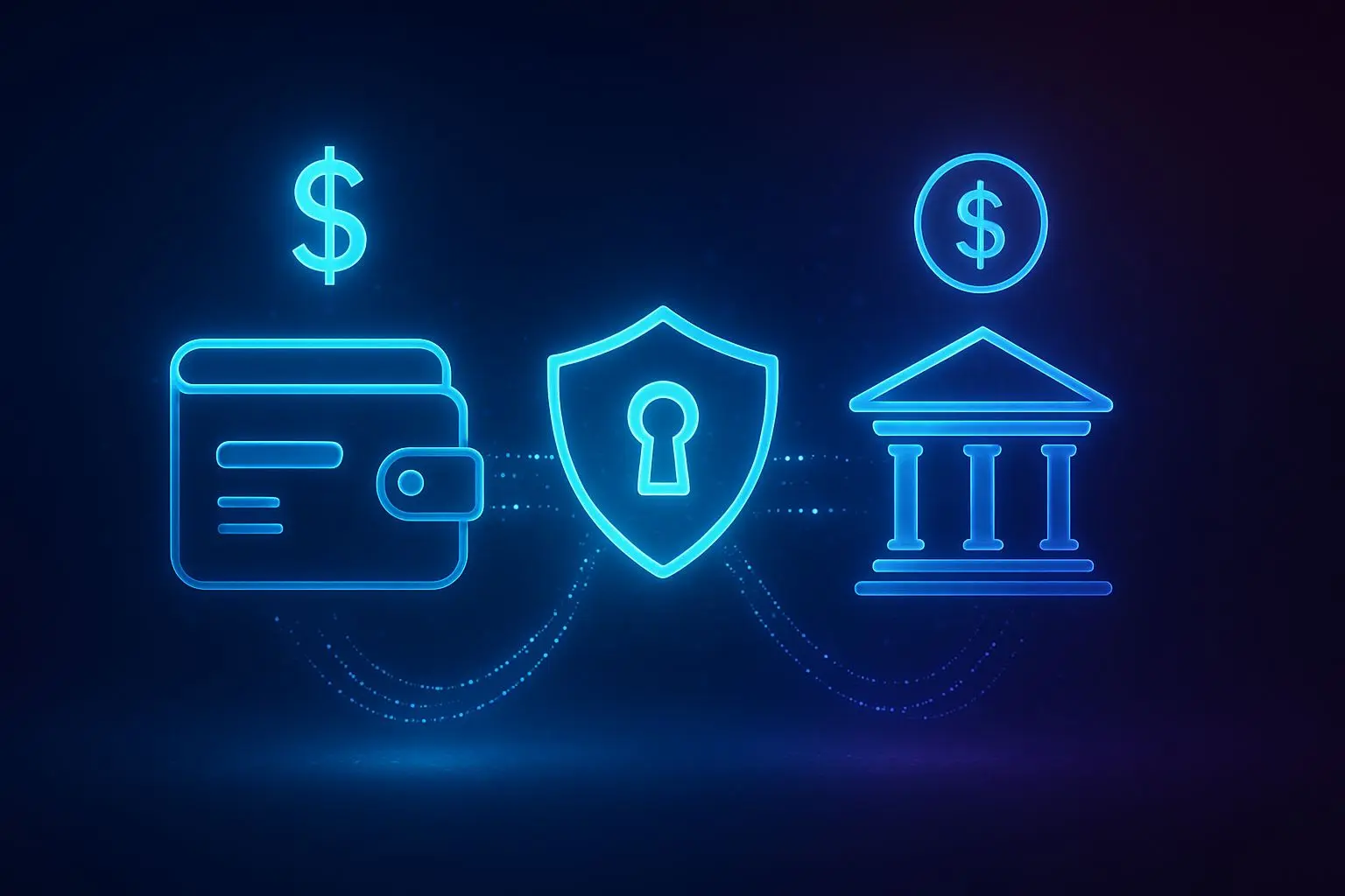Transferência segura entre carteira digital e conta financeira