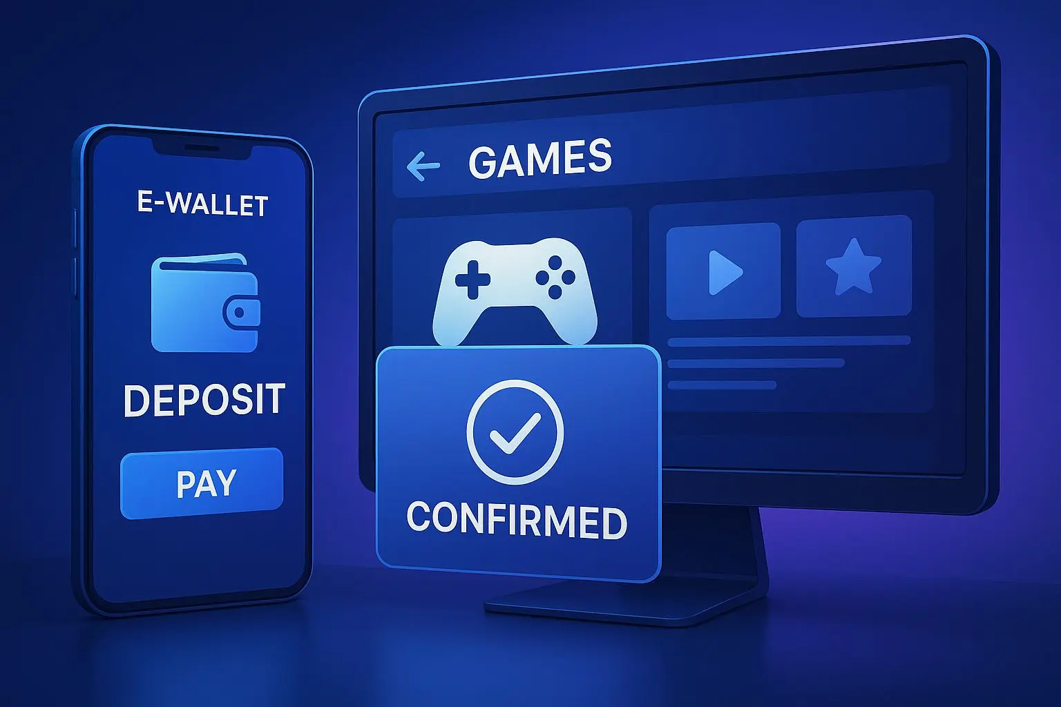 Processo de depósito com carteira eletrónica numa plataforma de slots