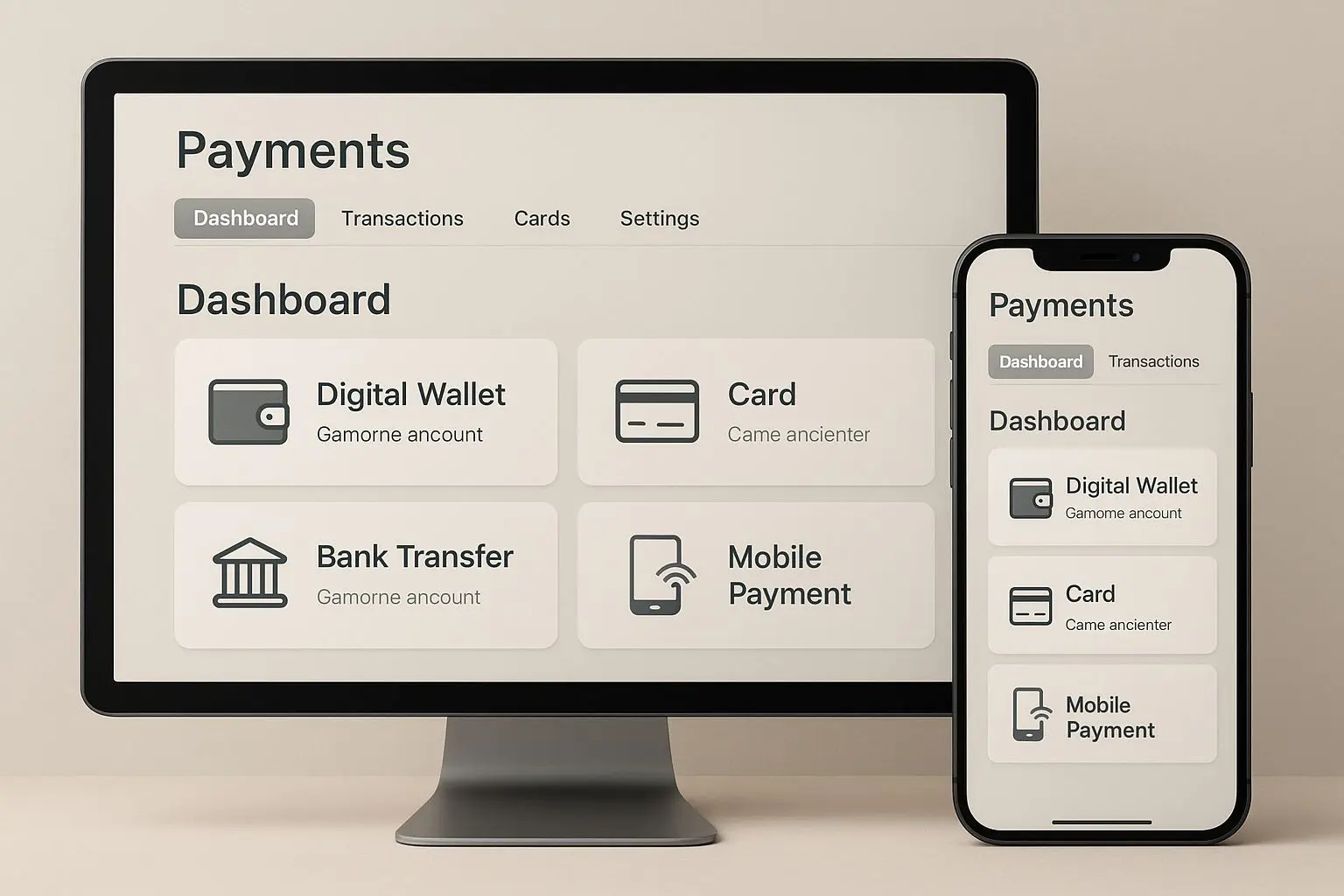 Interface genérica de métodos de pagamento numa plataforma online